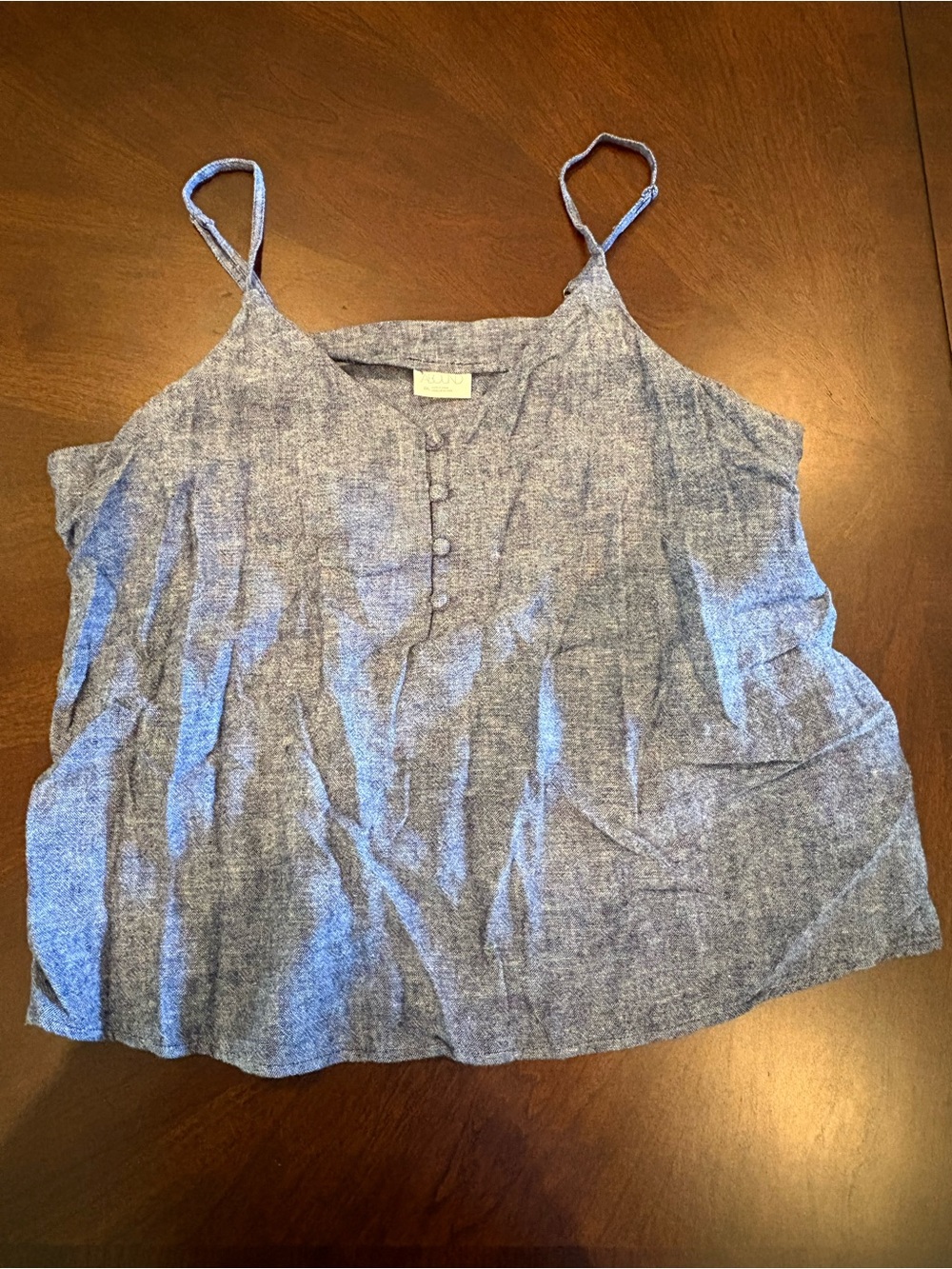 Abound Blue Linen-Blend Spaghetti Strap Tank